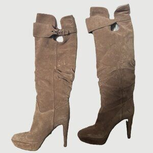 Sergio Rossi Ruched tall stiletto boots